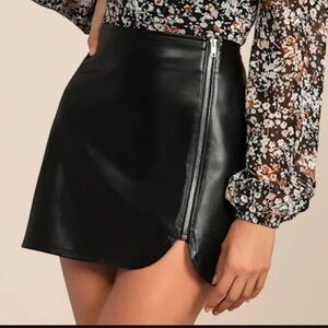 NWT black vegan leather mini skirt